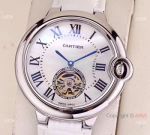 Cartier Ballon Bleu Tourbillon Copy Watches SS Mother-of Pearl Face